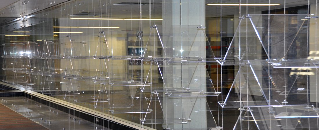 Suspended Acrylic Shelving